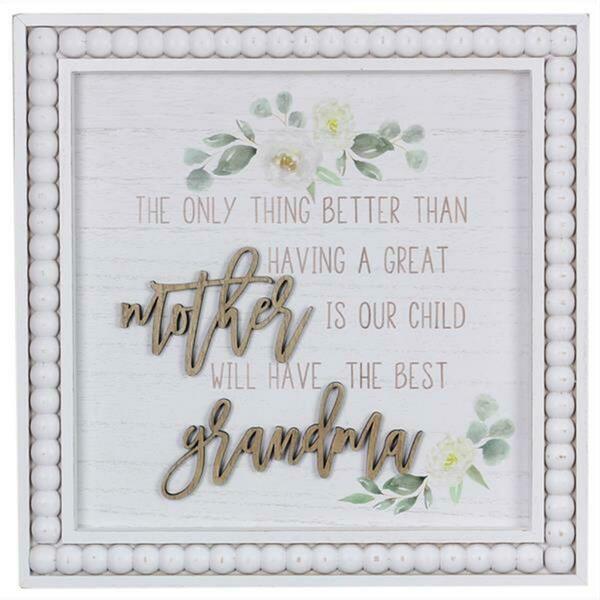 Youngs Wood Framed Grandma Wall Sign with Bead Trim 21489